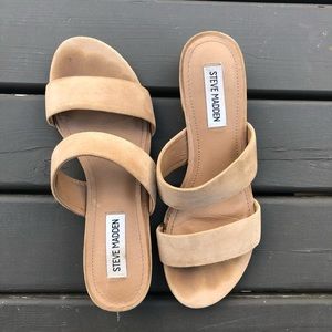 Steve Madden faux suede simple strap sandals